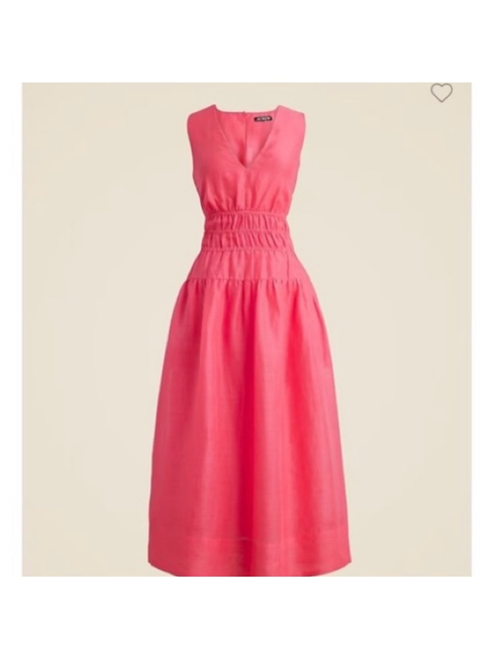 J. Crew Coral Pink Smocked Waist Maxi Dress